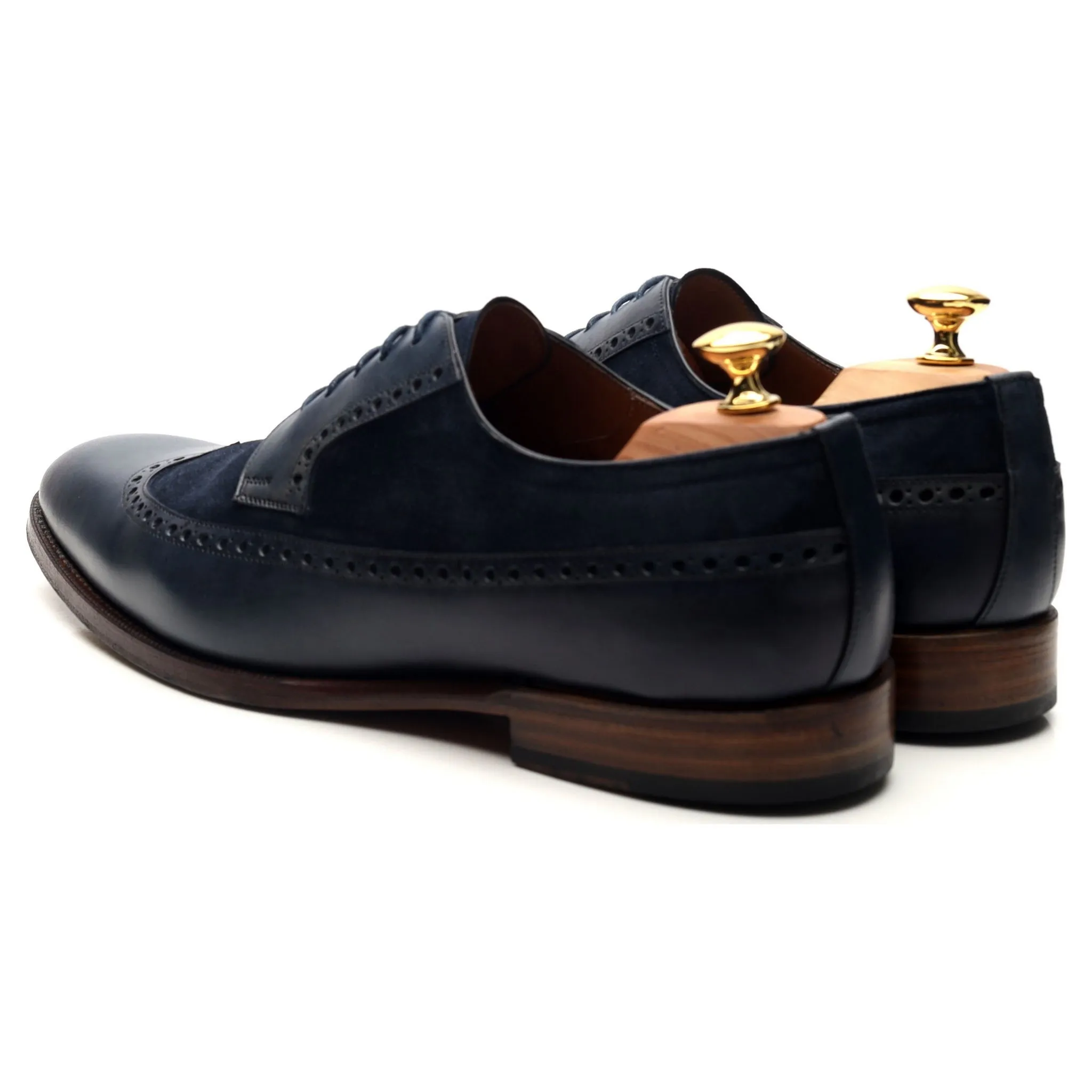 '082' Navy Blue Two Tone Leather Derby Brogues UK 10.5