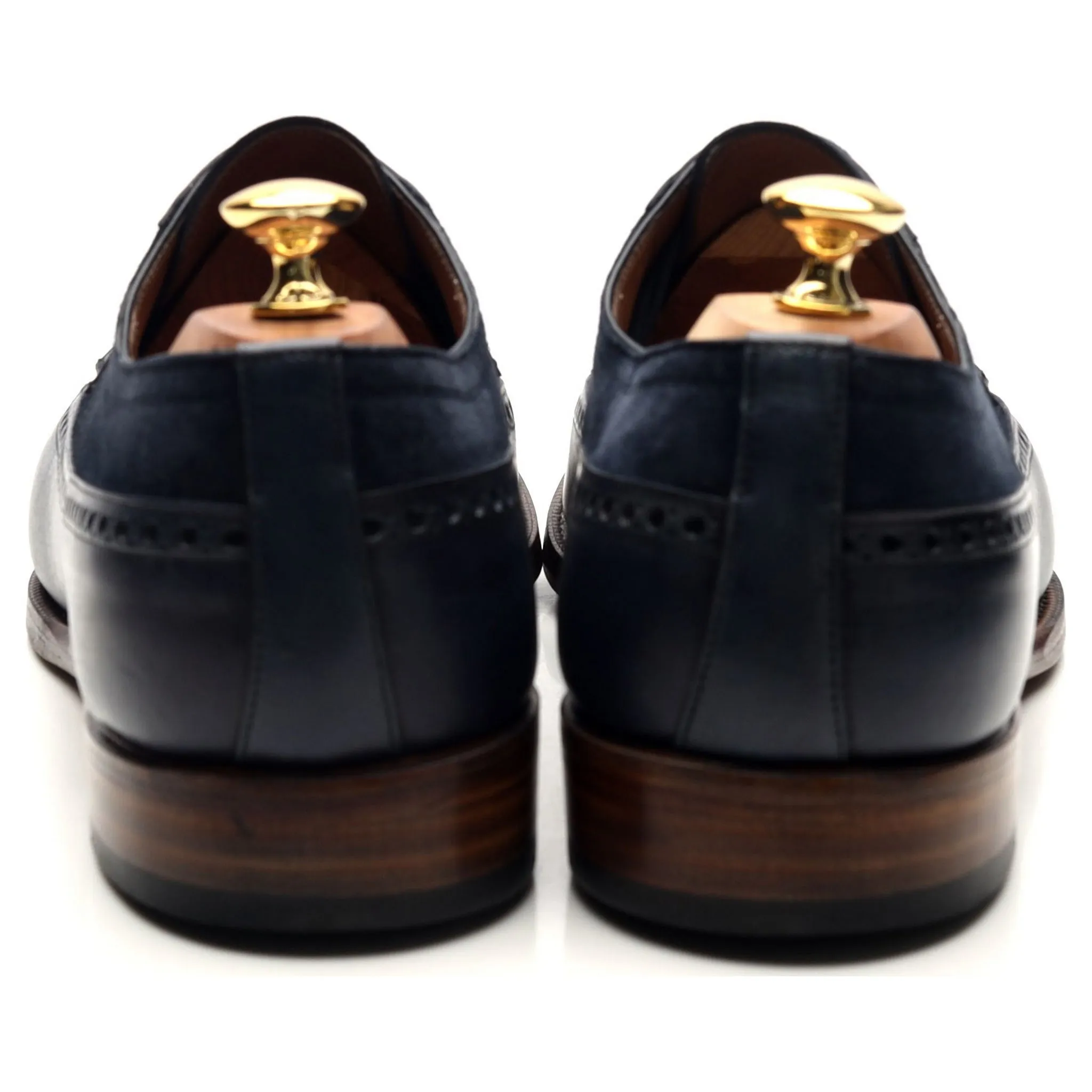 '082' Navy Blue Two Tone Leather Derby Brogues UK 10.5