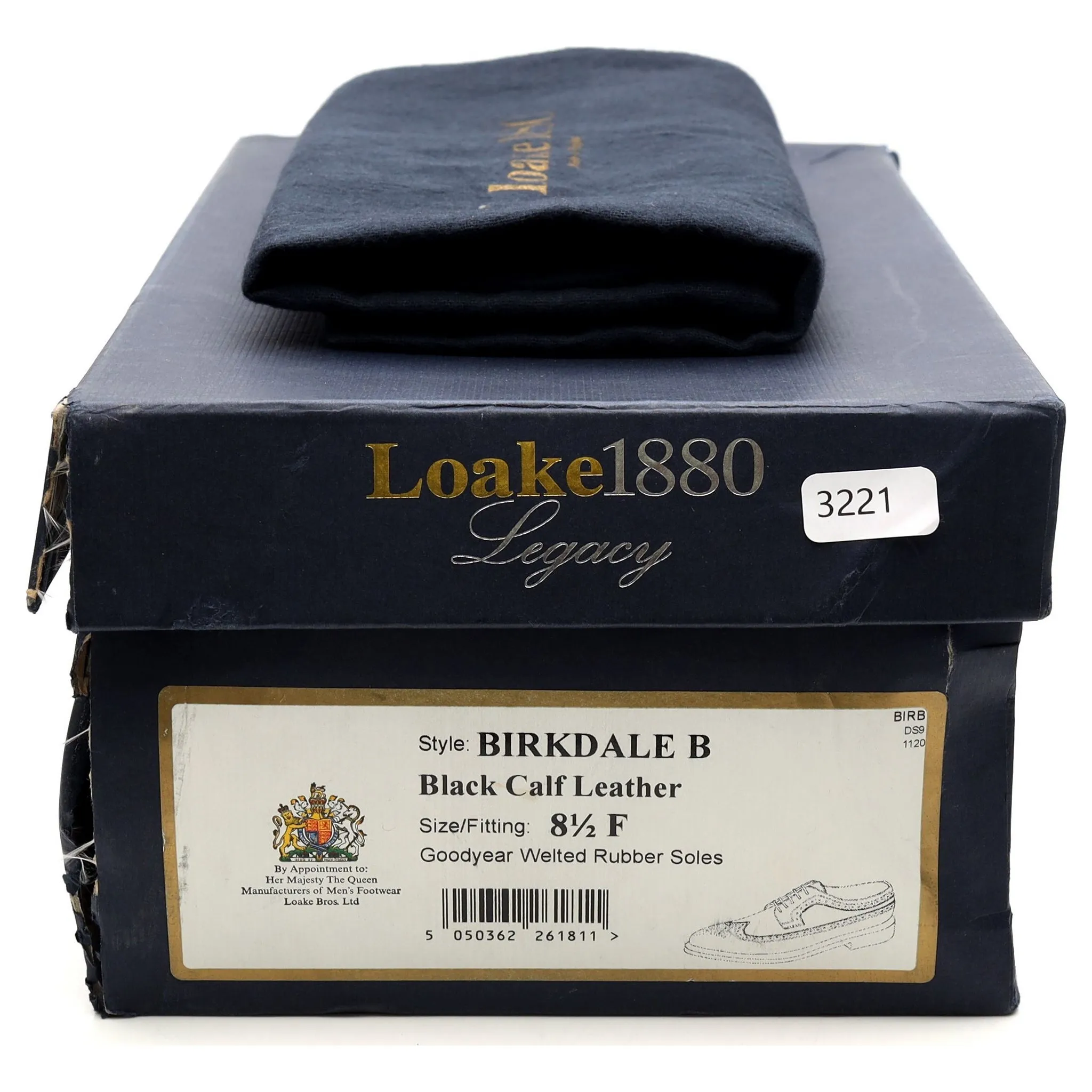 1880 Legacy 'Birkdale' Black Leather Derby Brogues UK 8.5 F