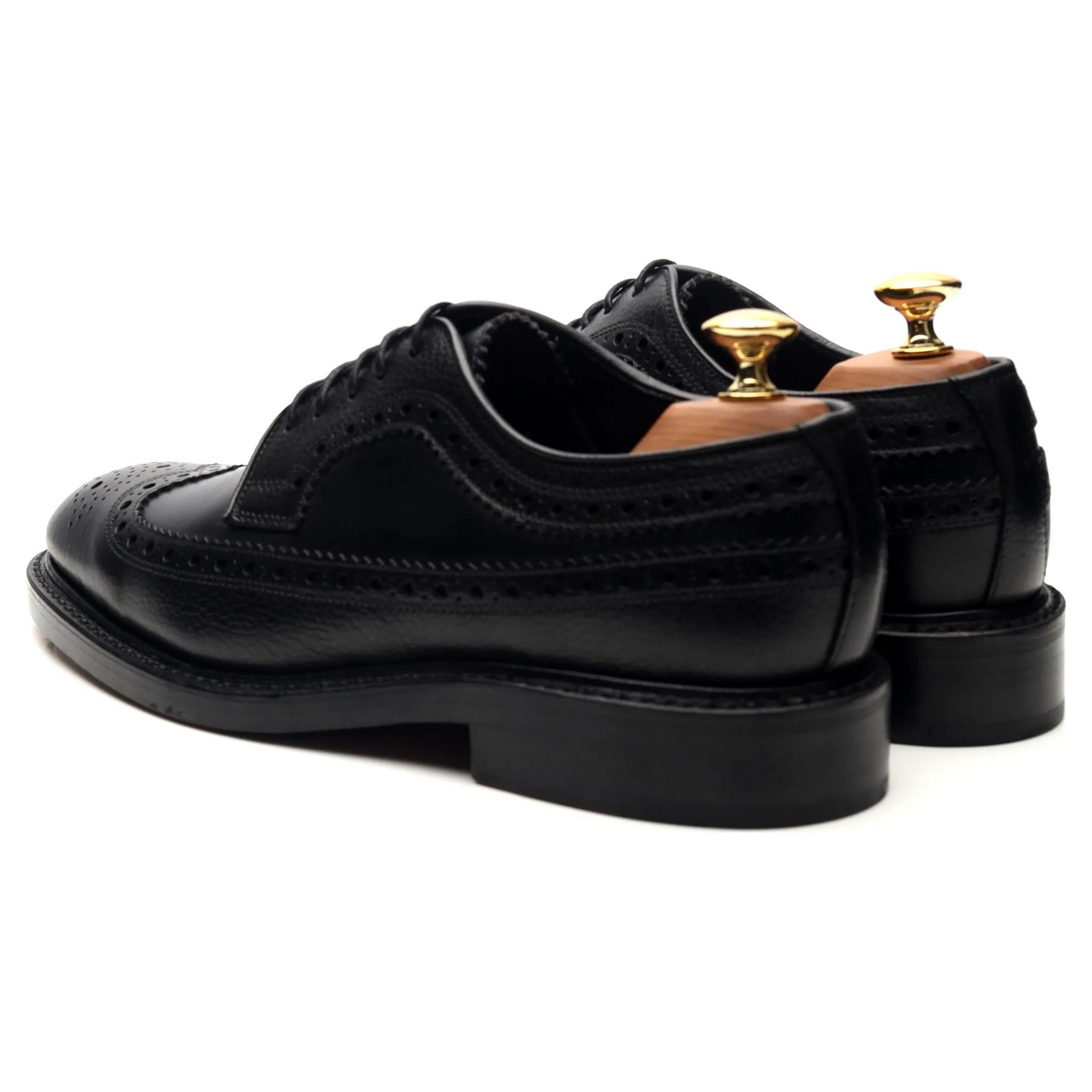 1880 'Taunton' Black Leather Derby Brogues UK 6 F