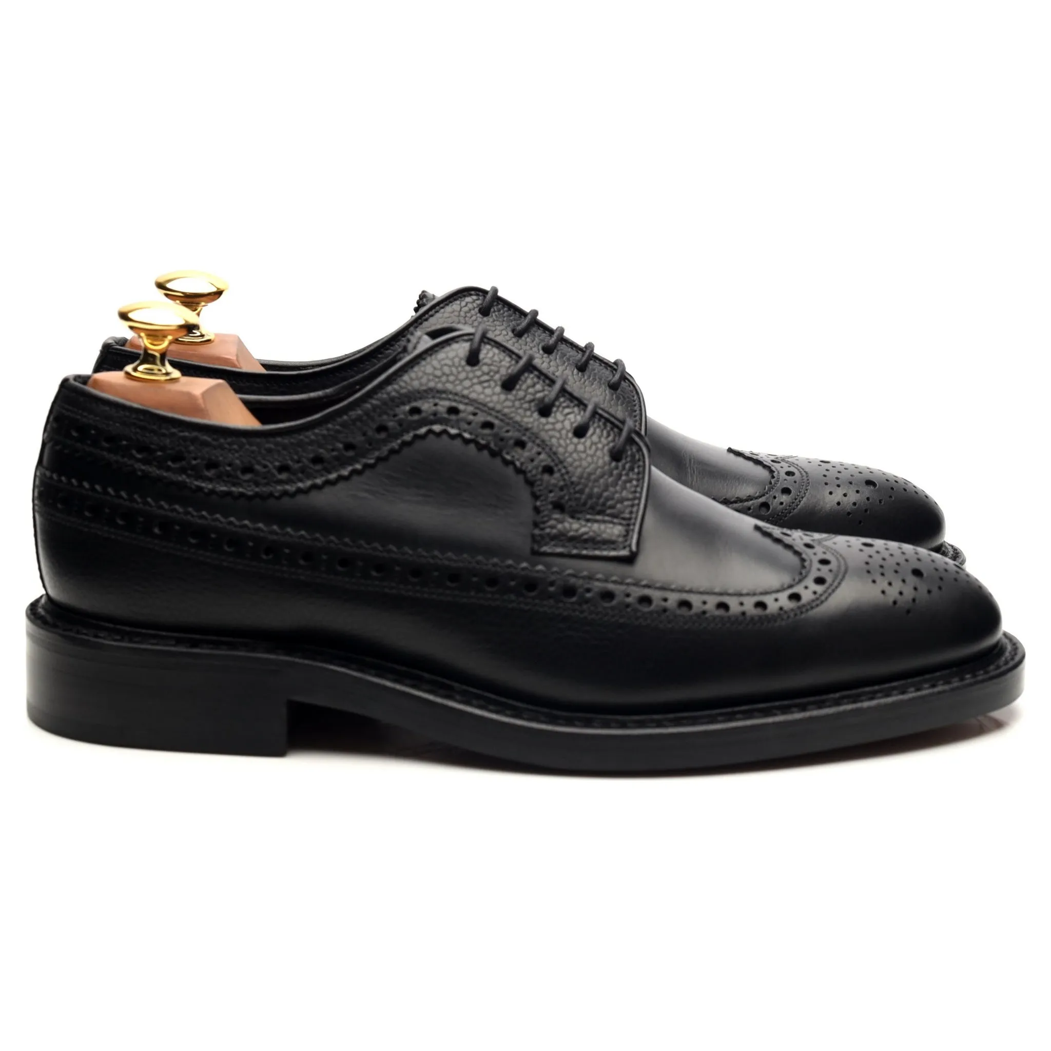 1880 'Taunton' Black Leather Derby Brogues UK 6 F