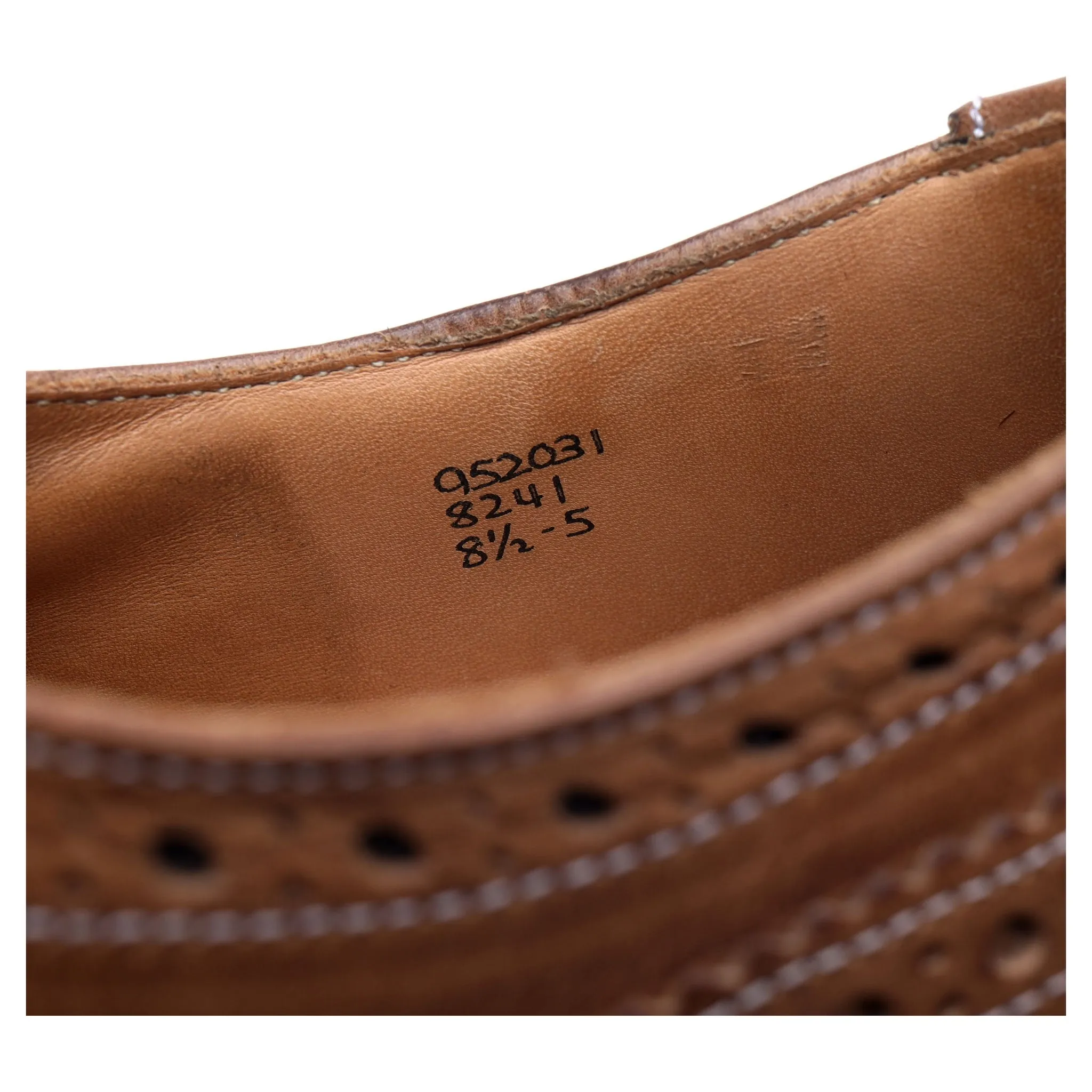 '8241' Brown Leather Derby Brogues UK 8.5