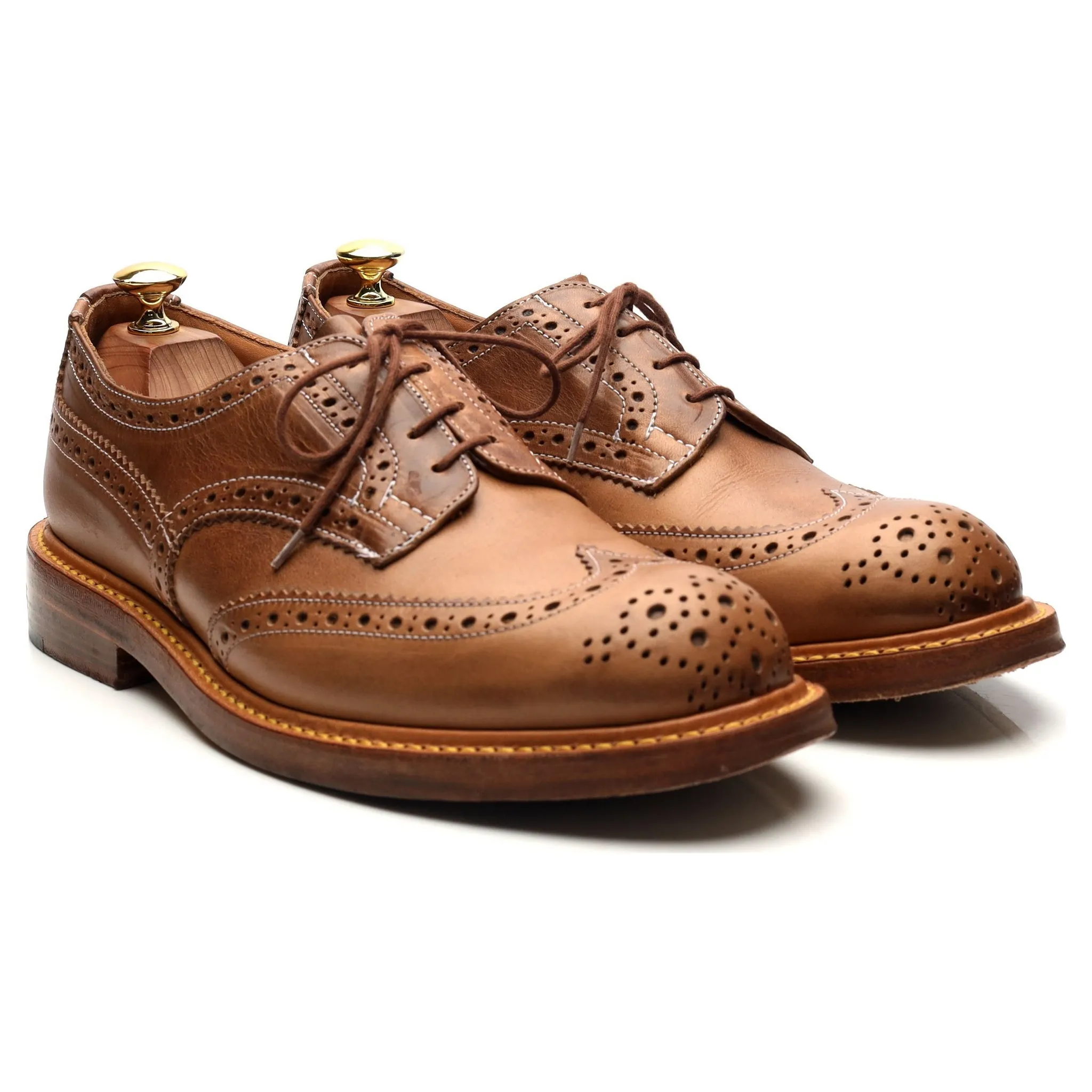 '8241' Brown Leather Derby Brogues UK 8.5