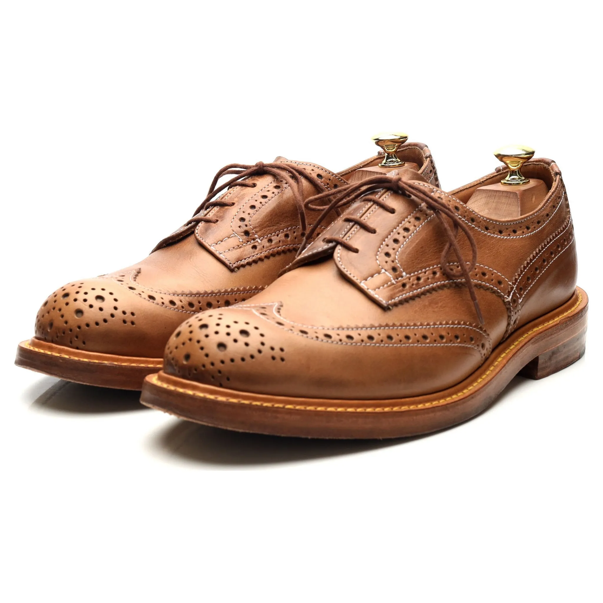 '8241' Brown Leather Derby Brogues UK 8.5