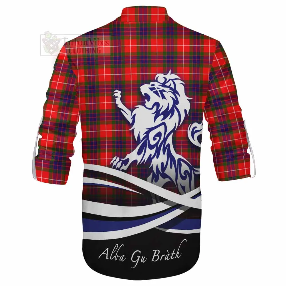 Abernethy Tartan Ghillie Kilt Shirt with Alba Gu Brath Regal Lion Emblem