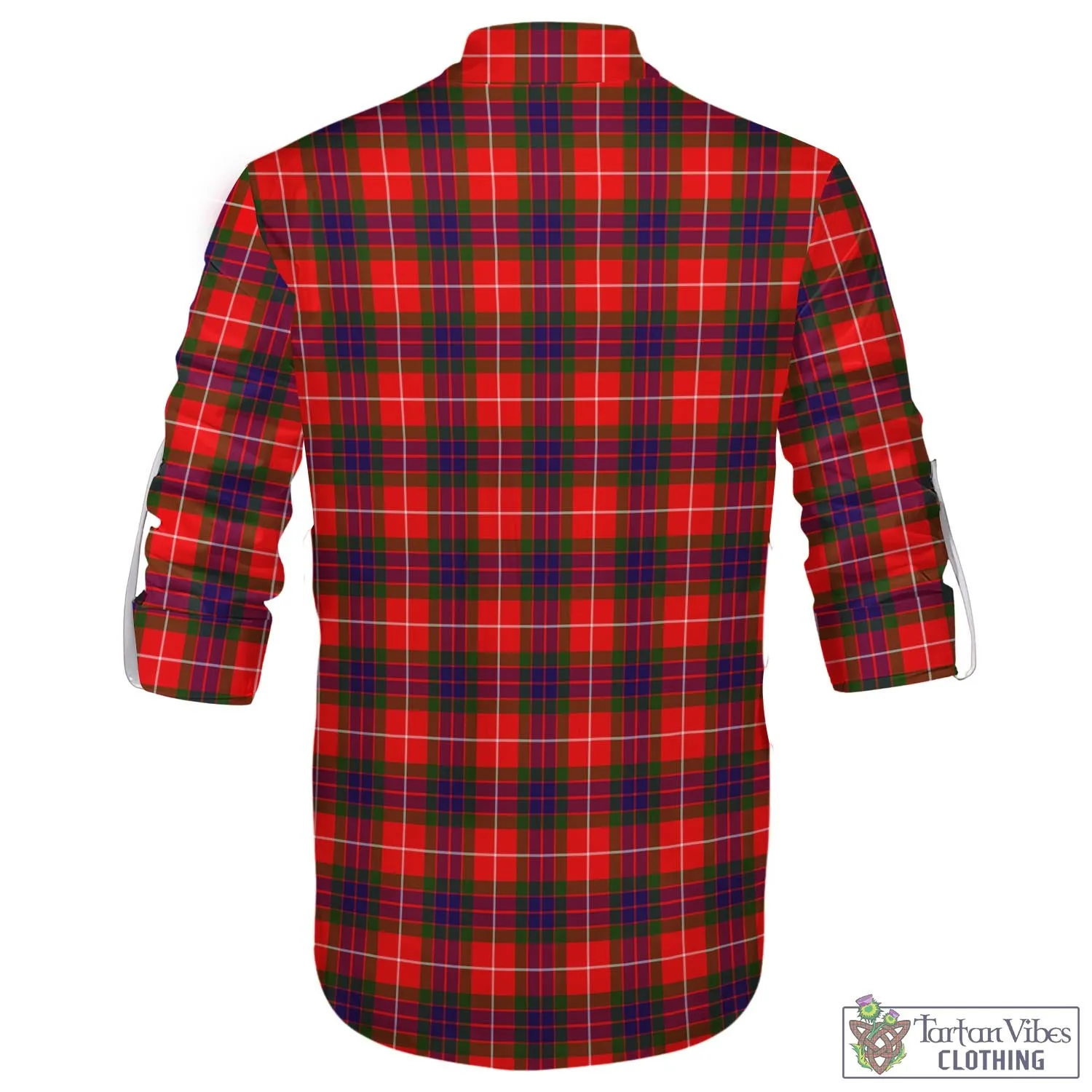 Abernethy Tartan Men's Scottish Traditional Jacobite Ghillie Kilt Shirt with Family Crest