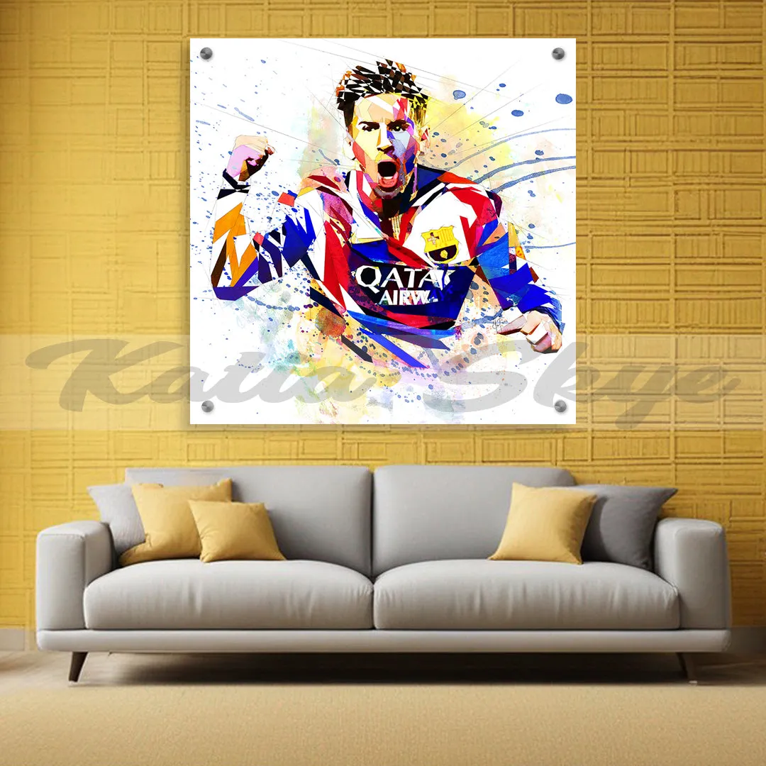 Abstract Canvas Soccer Wall Art Inspired by Lionel Messi // SOC-LM01