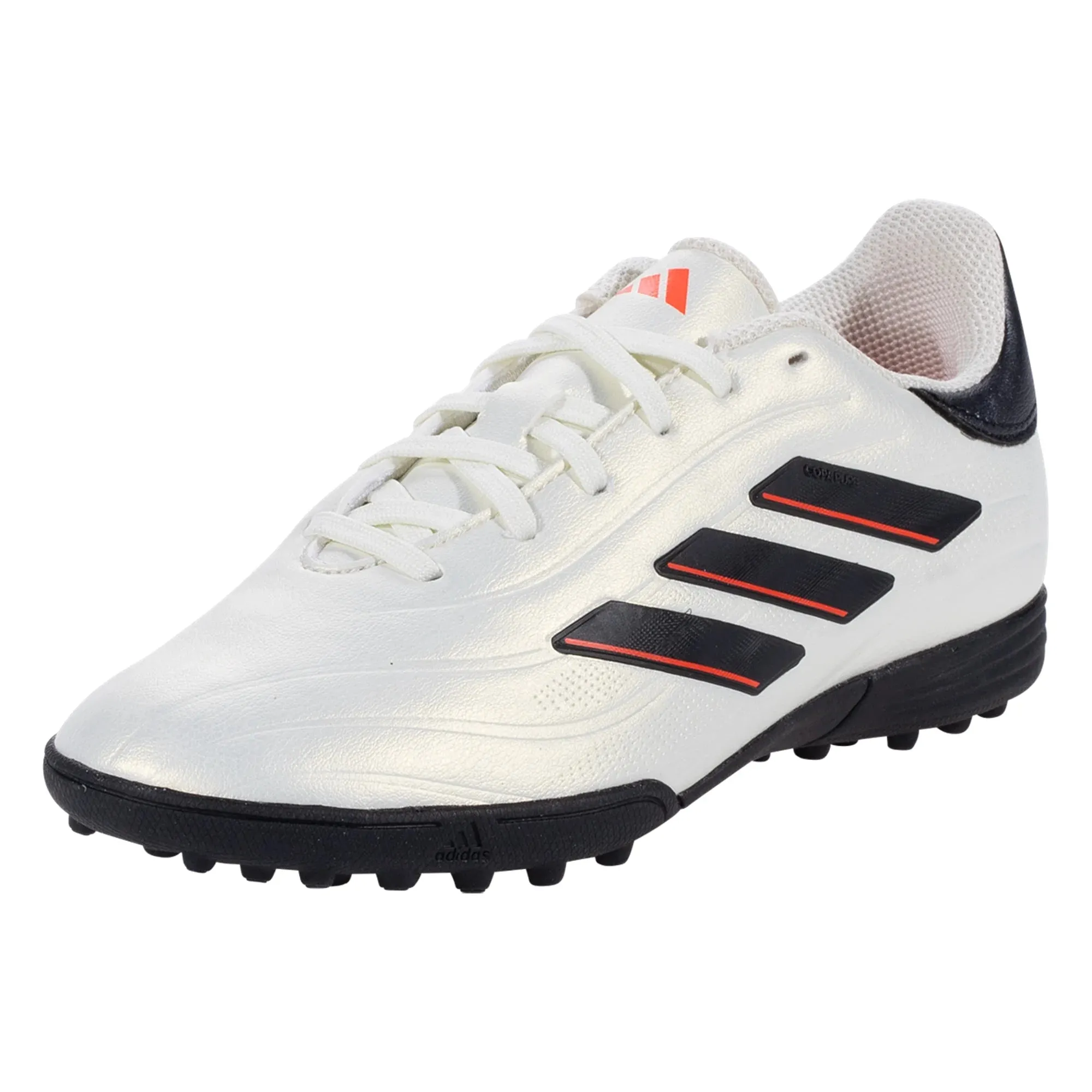 adidas Copa Pure 2 League TF Junior Turf Soccer Cleat - Ivory/Core Black/Solar Red