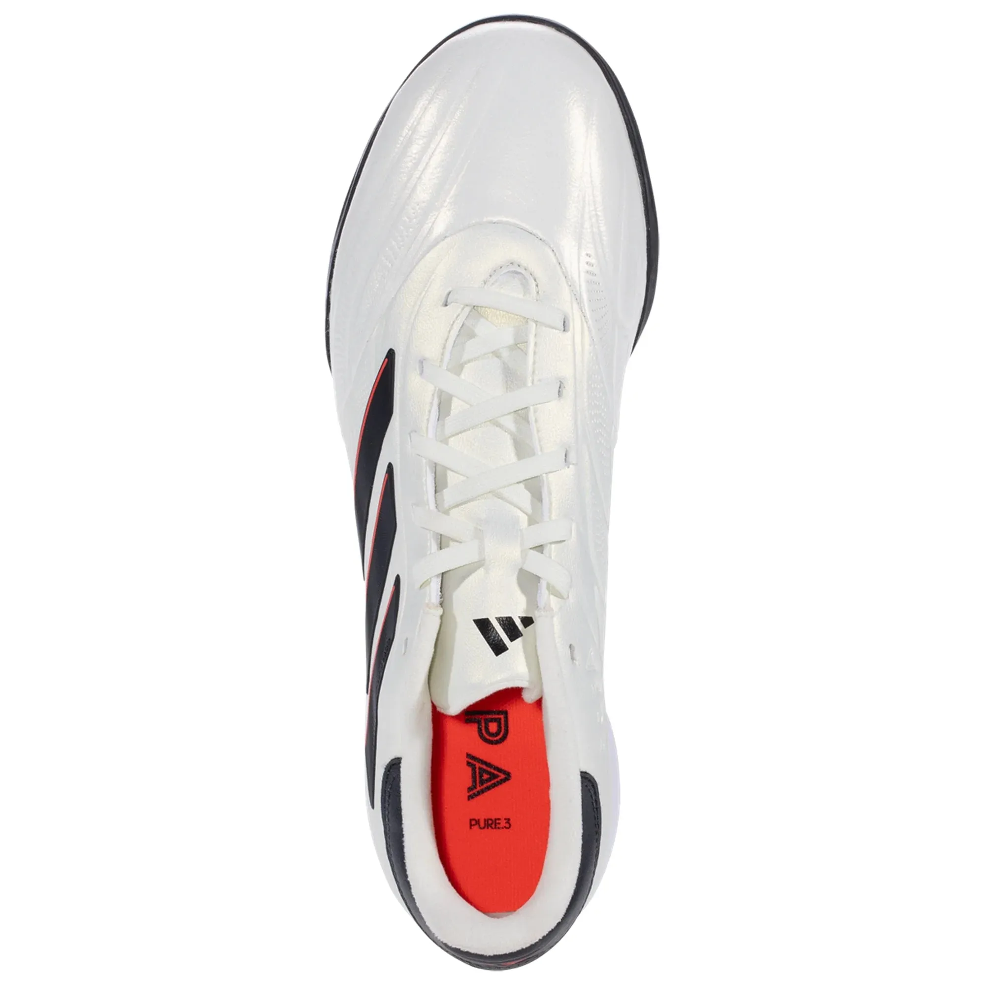 adidas Copa Pure 2 League TF Turf Soccer Cleat - Ivory/Core Black/Solar Red