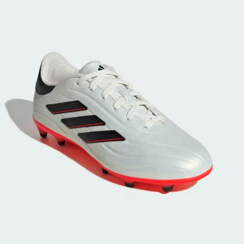 Adidas Copa Pure II League Firm Ground Soccer Kids Unisex Shoes (4-7Year) - Ivory/Core Black/Solar Red