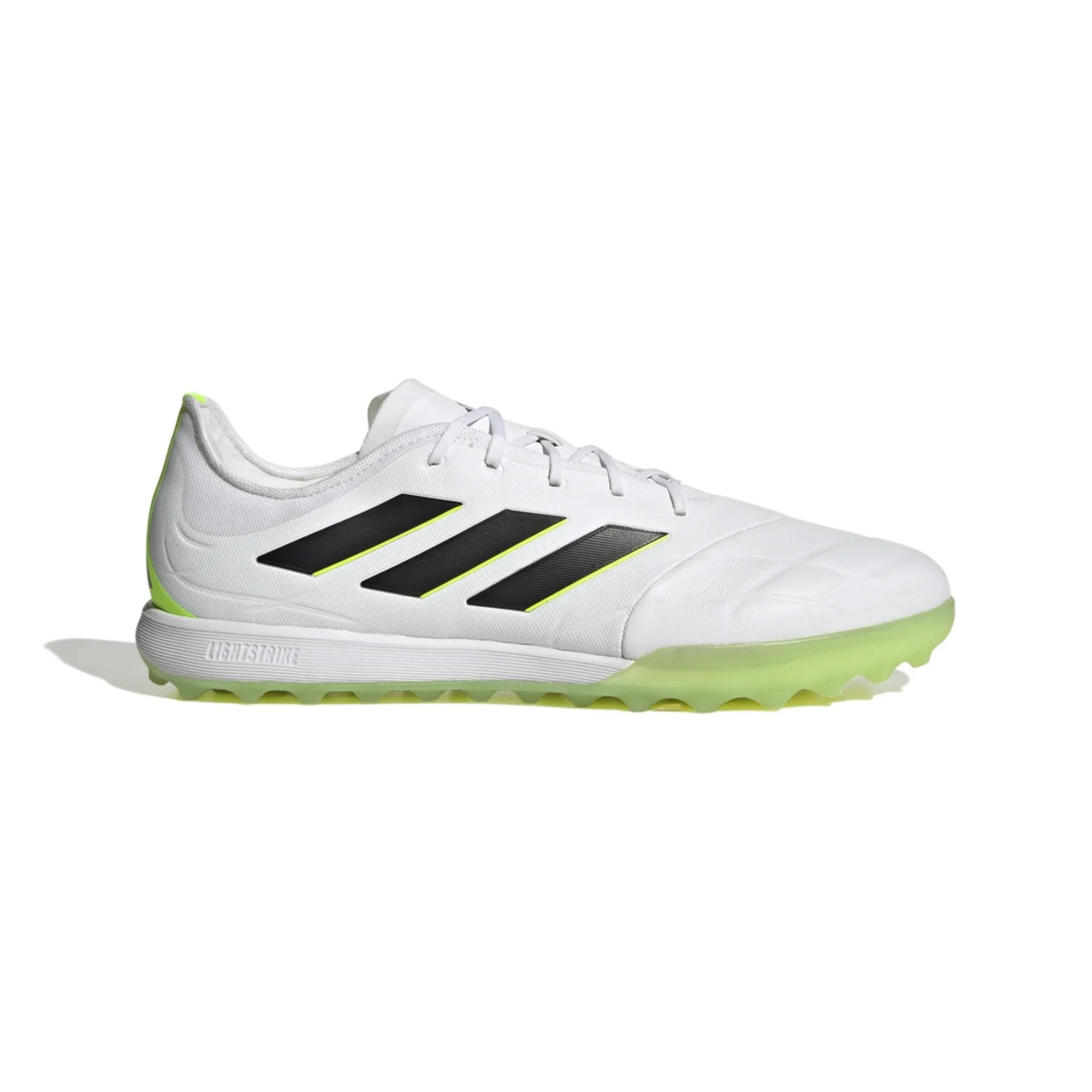 adidas Copa Pure.1 TF Turf Soccer Cleat - White/Core Black/Lucid Lemon