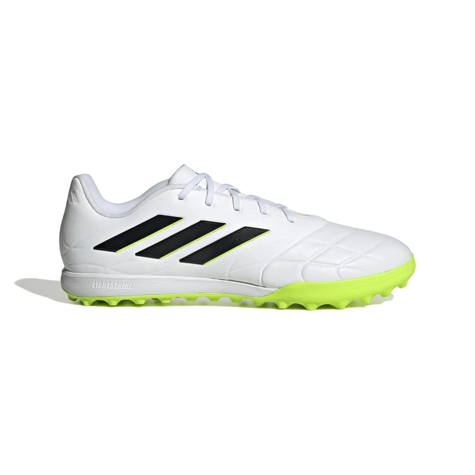 adidas Copa Pure.3 TF Turf Soccer Cleat - White/Core Black/Lucid Lemon