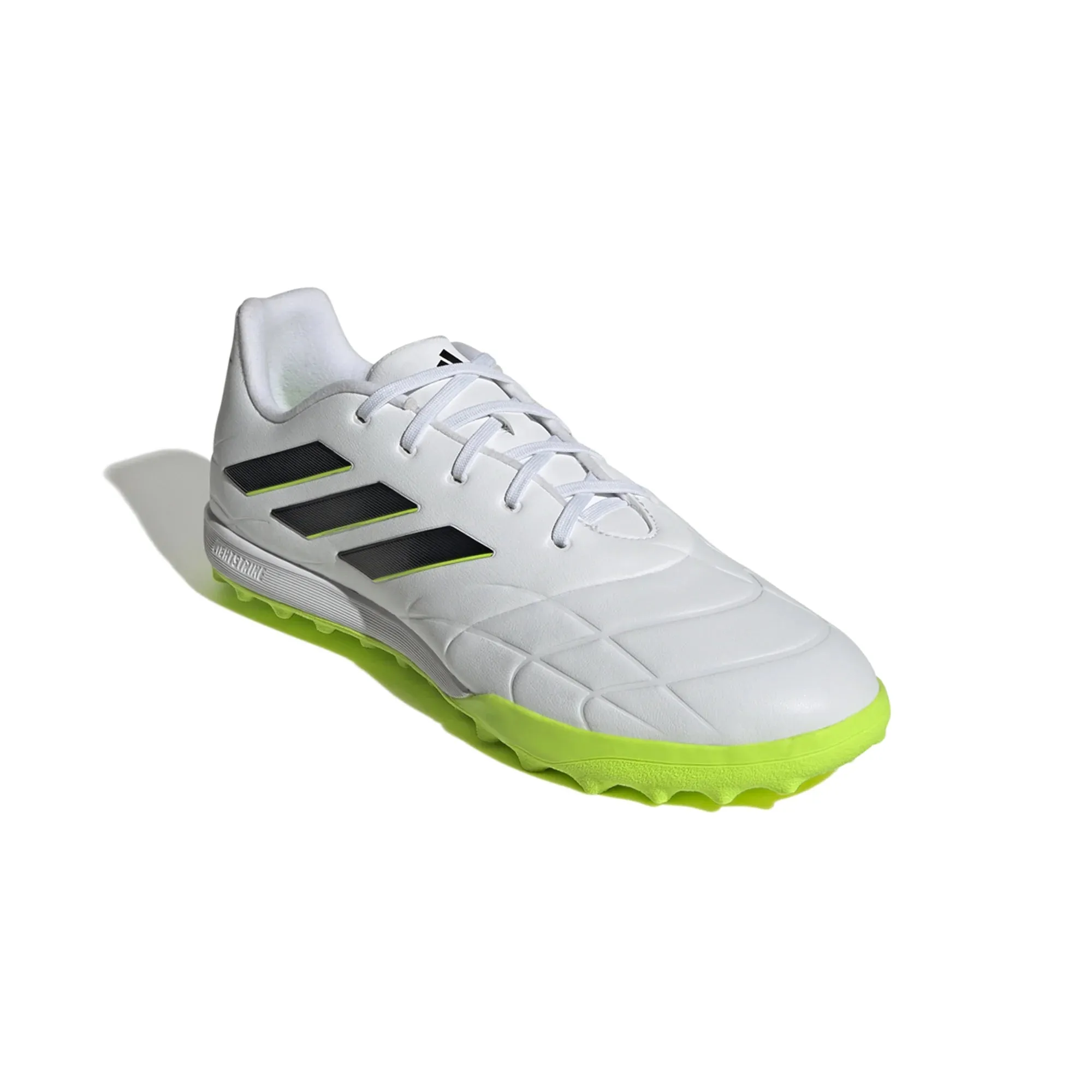 adidas Copa Pure.3 TF Turf Soccer Cleat - White/Core Black/Lucid Lemon