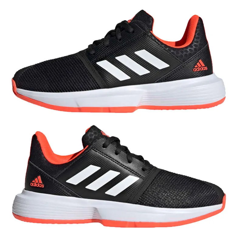 Adidas CourtJam Junior Tennis Shoe Black Solar Red