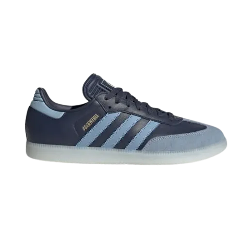 Adidas Men's Samba Argentina Indoor Soccer Shoes - Shadow Navy / Ambient Sky / Gold Metallic