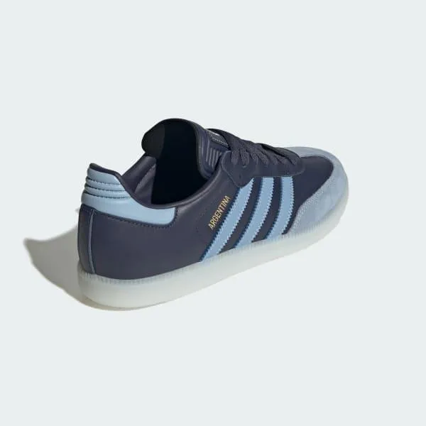 Adidas Men's Samba Argentina Indoor Soccer Shoes - Shadow Navy / Ambient Sky / Gold Metallic