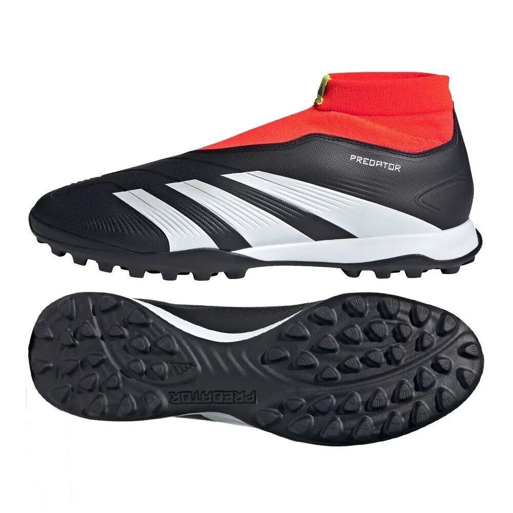 adidas Predator League Laceless TF Turf Soccer Shoes (Core Black/White/Solar Red)