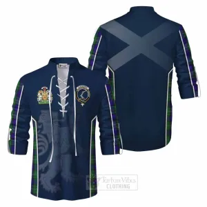 Alexander Tartan Ghillie Kilt Shirt with Family Crest and Lion Rampant Vibes Sport Style