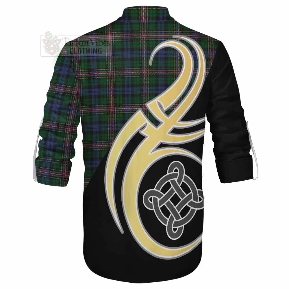 Allison Tartan Ghillie Kilt Shirt with Family Crest and Celtic Symbol Style