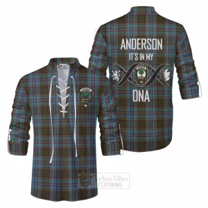 Anderson Tartan Ghillie Kilt Shirt with Family Crest DNA In Me Style