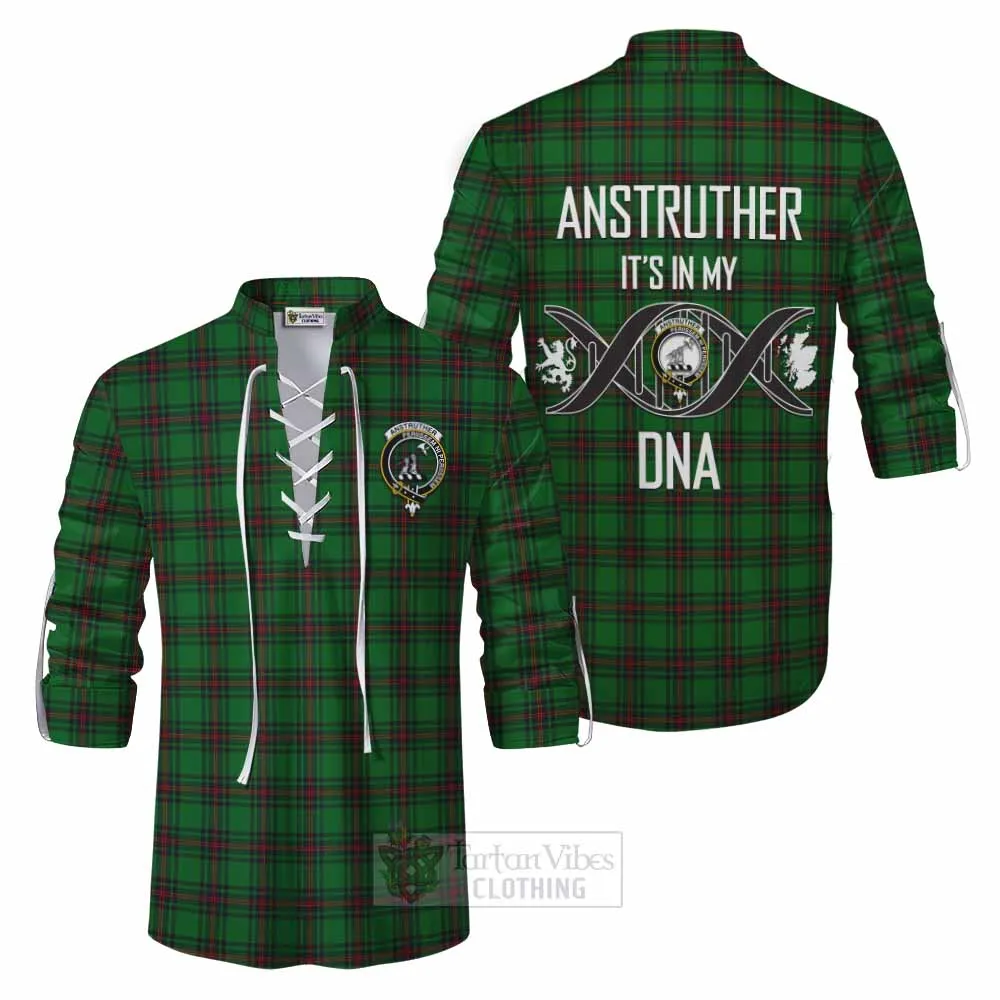 Anstruther Tartan Ghillie Kilt Shirt with Family Crest DNA In Me Style