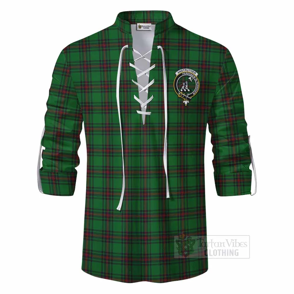 Anstruther Tartan Ghillie Kilt Shirt with Family Crest DNA In Me Style