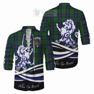 Armstrong Tartan Ghillie Kilt Shirt with Alba Gu Brath Regal Lion Emblem