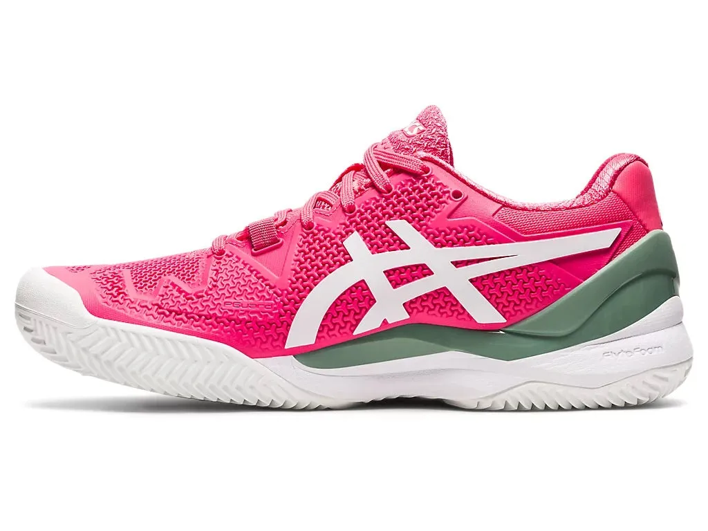 Asics Gel Resolution 8 Clay Women's Tennis Shoes Pink Cameo/White