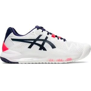 Asics Gel Resolution 8 White Peacoat Womens Tennis Shoes