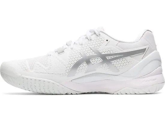 Asics Gel Resolution 8 Women's Tennis Shoes White/Silver