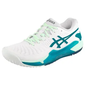 Asics Women's Gel-Resolution 9 - White/Teal Blue