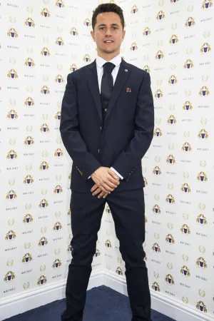 Athletic Bilbao Midfielder Ander Herrera in Max Navy Suit