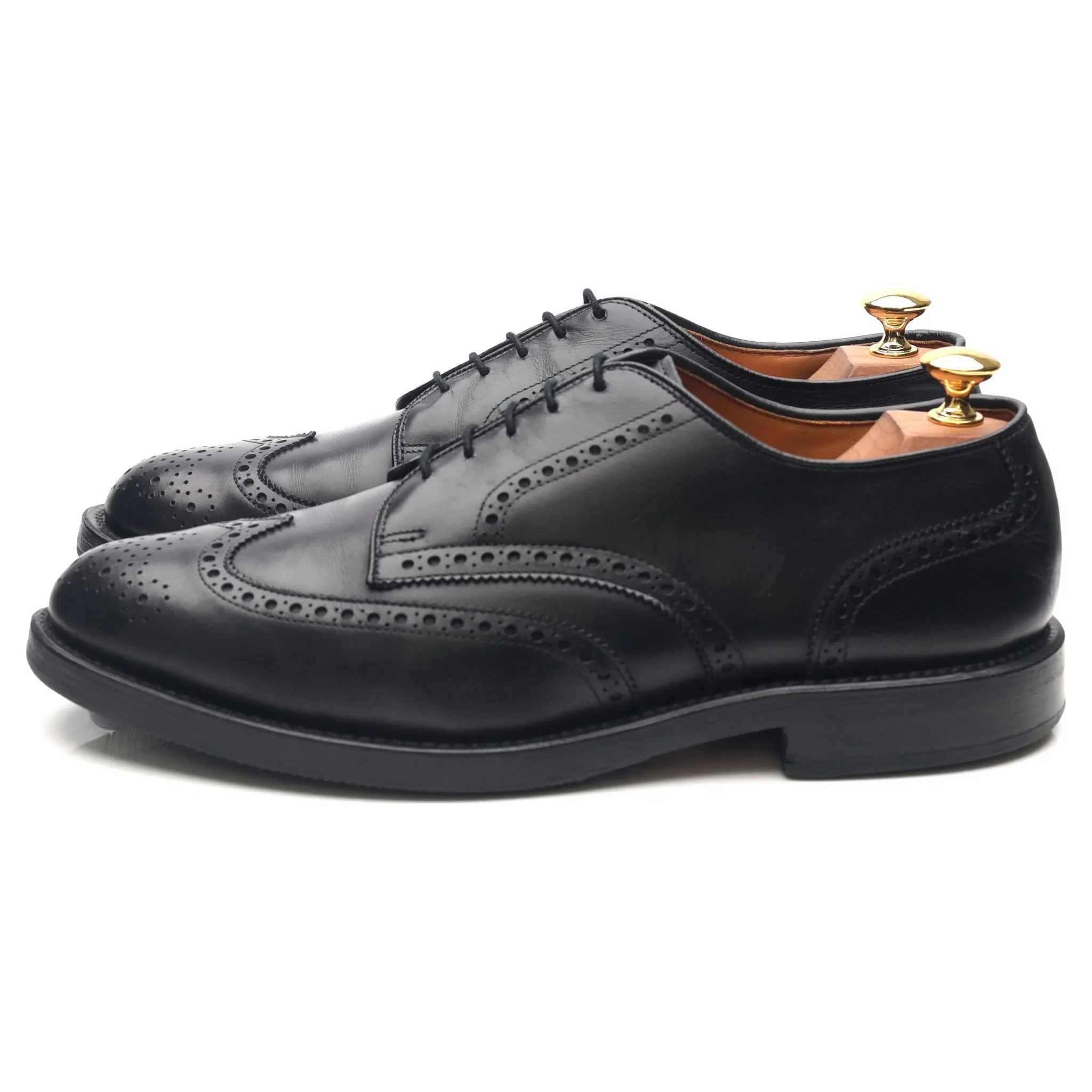 'Auburn' Black Leather Derby Brogues UK 9 US 9.5 E