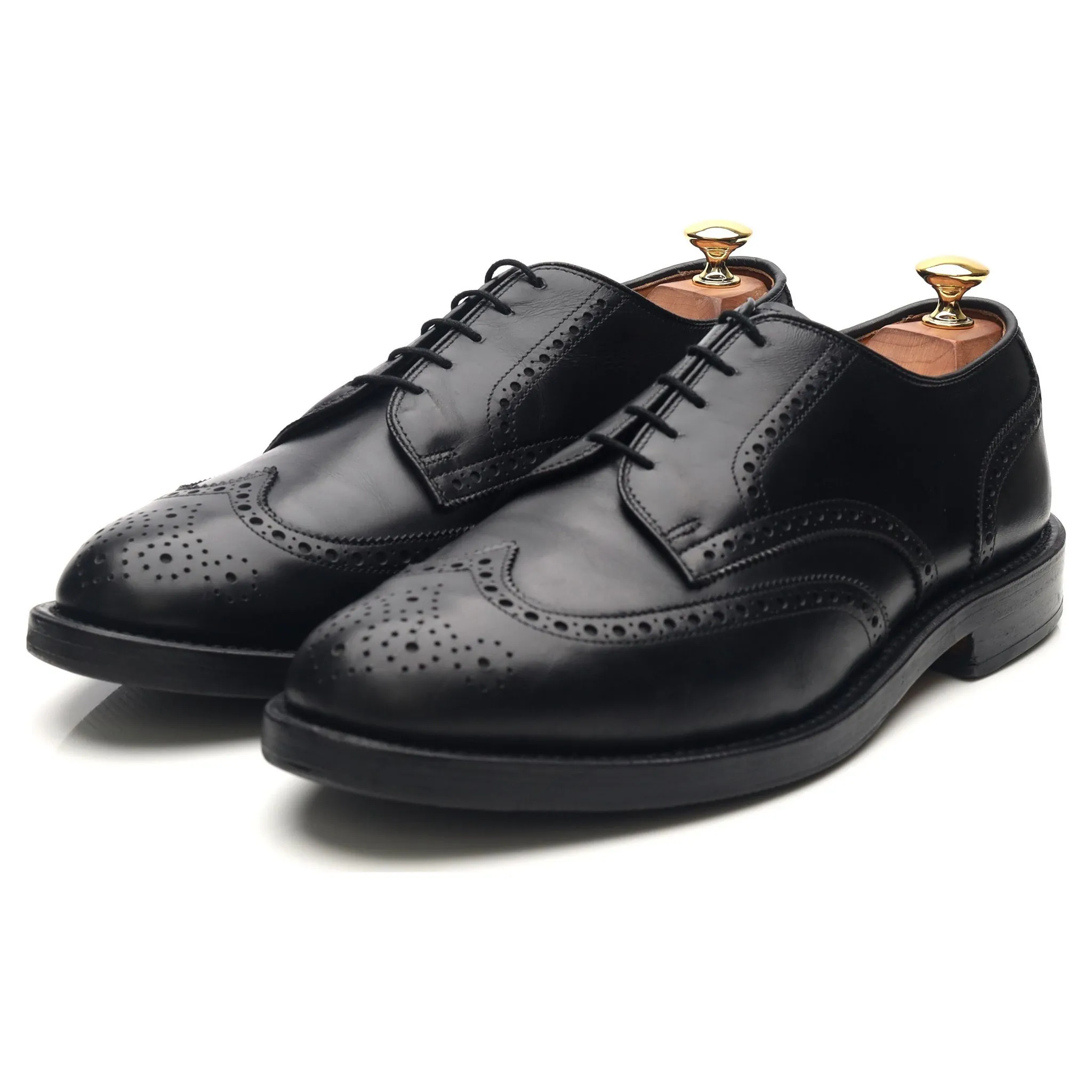 'Auburn' Black Leather Derby Brogues UK 9 US 9.5 E