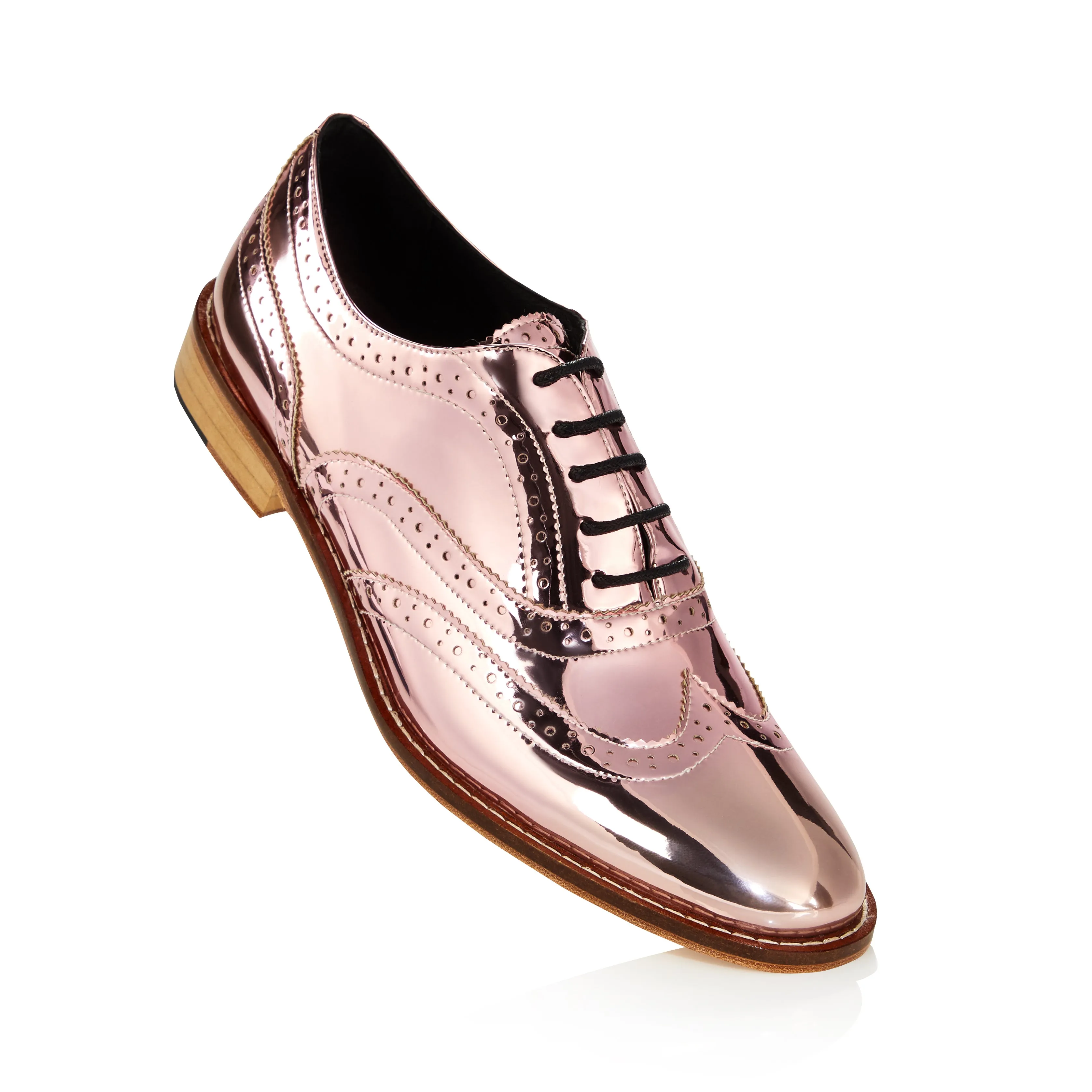 Baby Pink Metallic Brogues