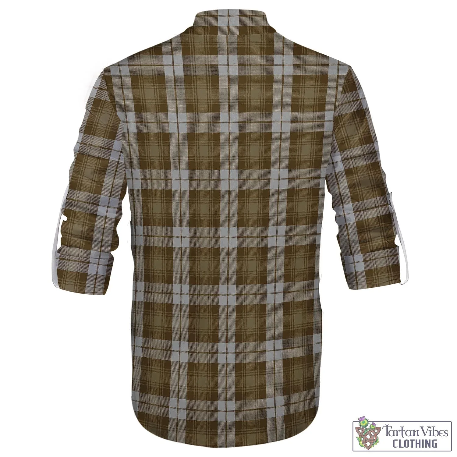 Baillie Dress Tartan Men's Scottish Traditional Jacobite Ghillie Kilt Shirt with Family Crest