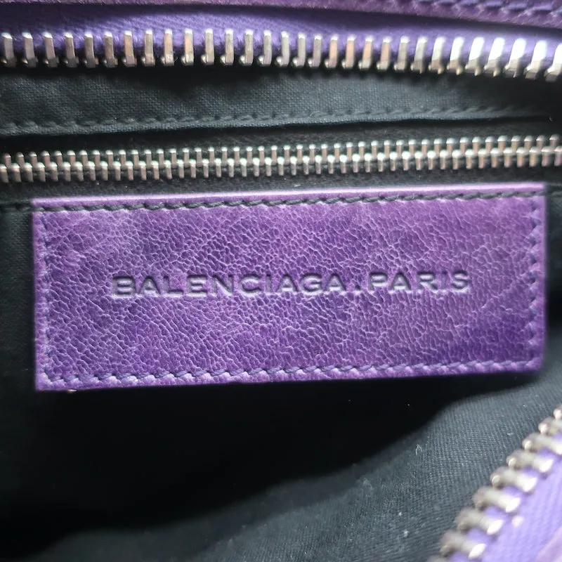 Balenciaga Giant Covered Brogues City Bag Grape Leather