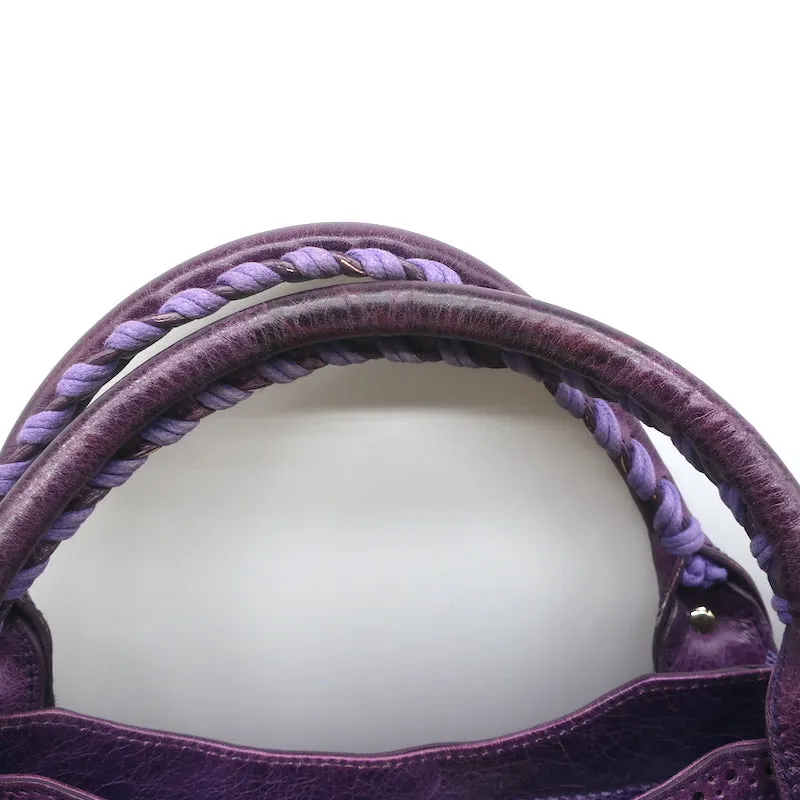 Balenciaga Giant Covered Brogues City Bag Grape Leather