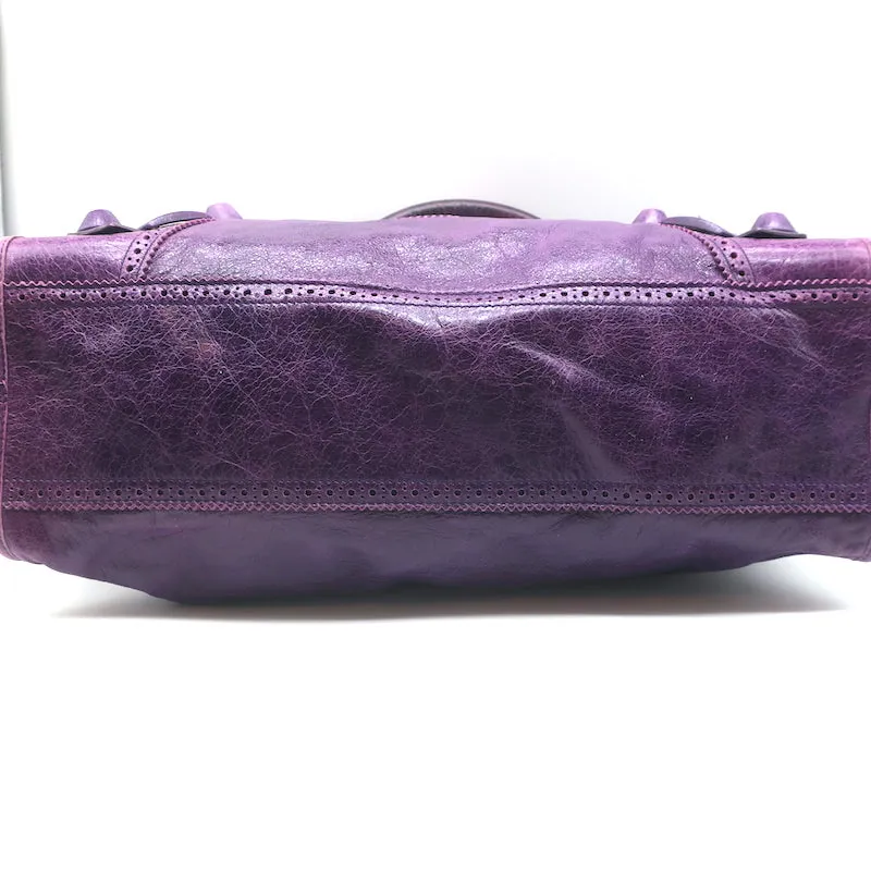 Balenciaga Giant Covered Brogues City Bag Grape Leather