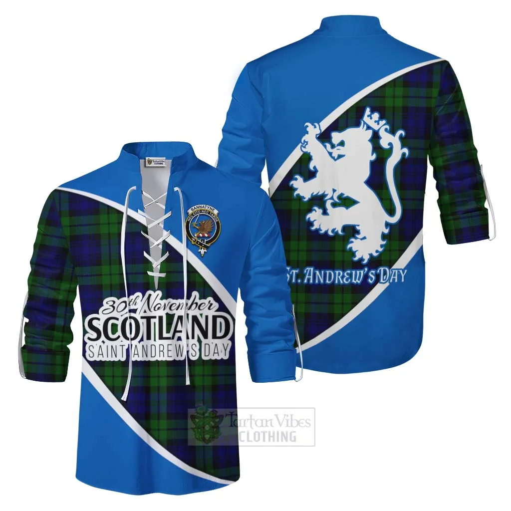 Bannatyne Family Crest Tartan Ghillie Kilt Shirt Celebrate Saint Andrew's Day in Style