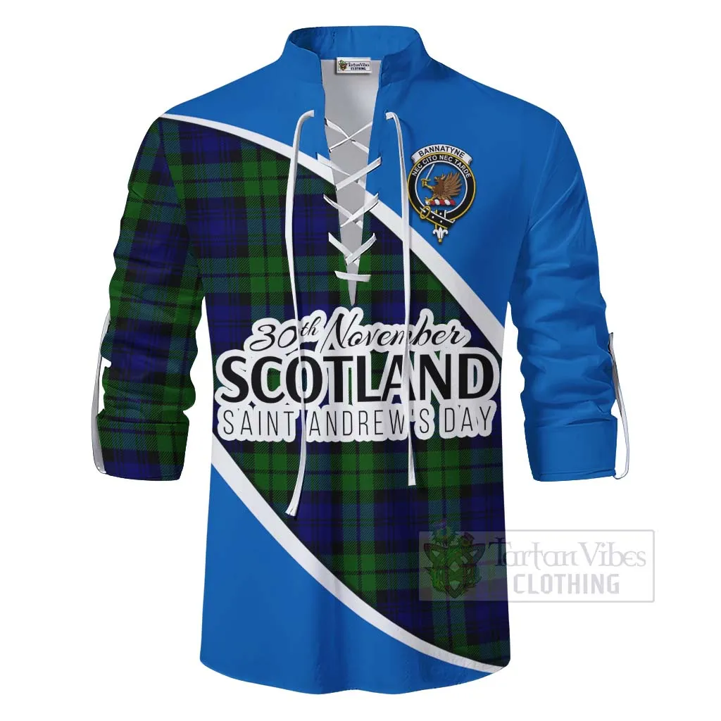 Bannatyne Family Crest Tartan Ghillie Kilt Shirt Celebrate Saint Andrew's Day in Style