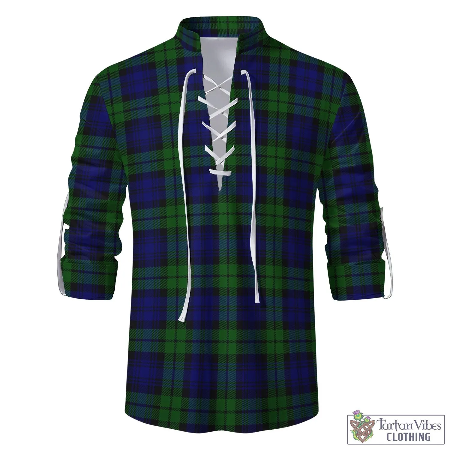 Bannatyne Tartan Men's Scottish Traditional Jacobite Ghillie Kilt Shirt