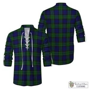 Bannatyne Tartan Men's Scottish Traditional Jacobite Ghillie Kilt Shirt