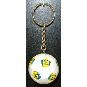 Barbados Soccer Ball Metal Key Chain