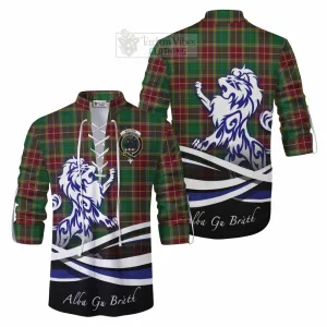 Baxter Tartan Ghillie Kilt Shirt with Alba Gu Brath Regal Lion Emblem