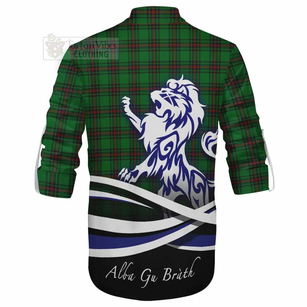 Beveridge Tartan Ghillie Kilt Shirt with Alba Gu Brath Regal Lion Emblem