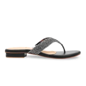 Black Fancy Chappal FN0690