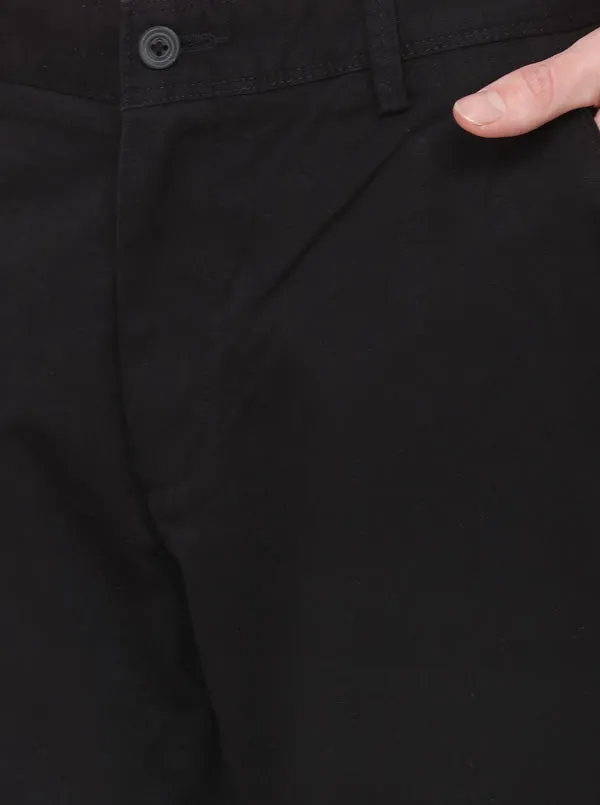 Black Solid Super Slim Fit Casual Trouser | Greenfibre