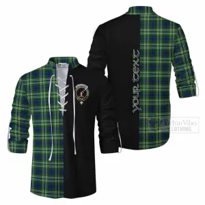 Blackadder Tartan Ghillie Kilt Shirt with Family Crest and Half Of Me Style