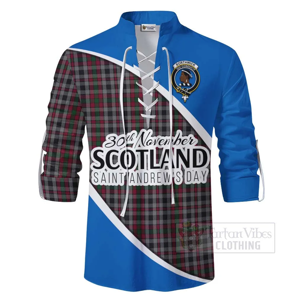 Borthwick Family Crest Tartan Ghillie Kilt Shirt Celebrate Saint Andrew's Day in Style